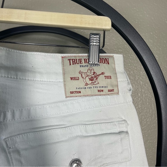 TRUE RELIGION Men White Jeans Ricky Relaxed Straight Pants 34"x32" NWT $179 - Picture 4 of 11